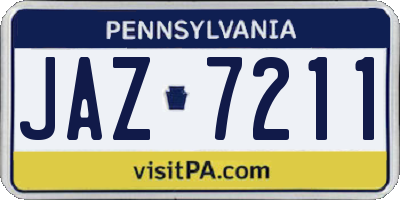 PA license plate JAZ7211