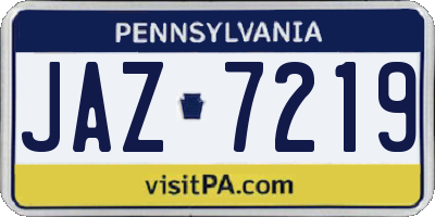 PA license plate JAZ7219