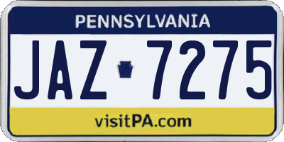 PA license plate JAZ7275