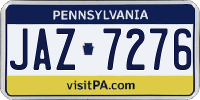 PA license plate JAZ7276