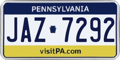 PA license plate JAZ7292