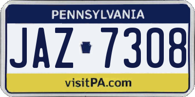 PA license plate JAZ7308
