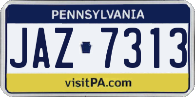 PA license plate JAZ7313