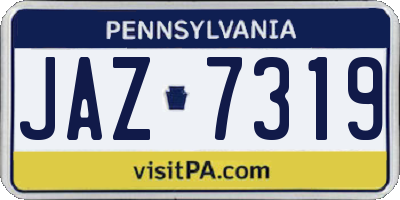 PA license plate JAZ7319