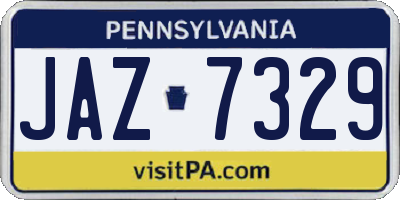 PA license plate JAZ7329
