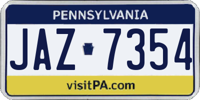 PA license plate JAZ7354