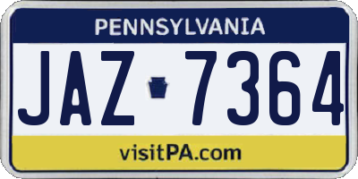 PA license plate JAZ7364