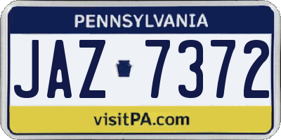 PA license plate JAZ7372