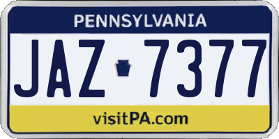 PA license plate JAZ7377