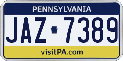 PA license plate JAZ7389