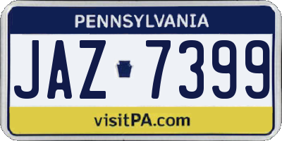 PA license plate JAZ7399