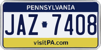 PA license plate JAZ7408
