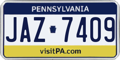 PA license plate JAZ7409
