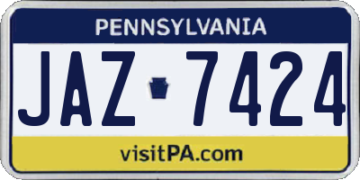 PA license plate JAZ7424