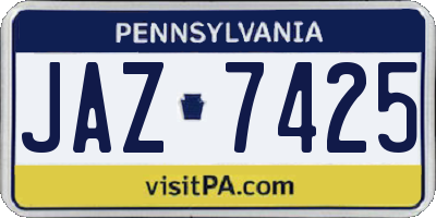 PA license plate JAZ7425