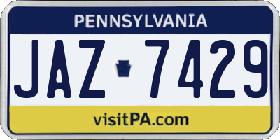 PA license plate JAZ7429