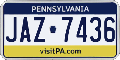 PA license plate JAZ7436