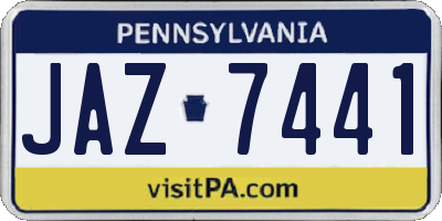 PA license plate JAZ7441