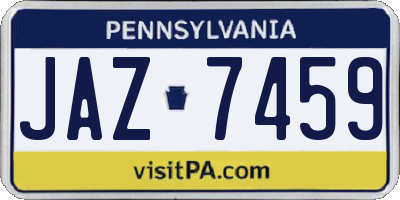 PA license plate JAZ7459
