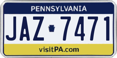 PA license plate JAZ7471