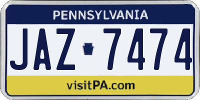 PA license plate JAZ7474