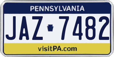 PA license plate JAZ7482