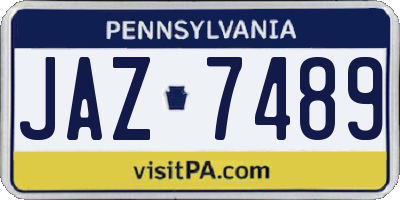 PA license plate JAZ7489