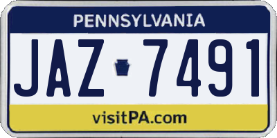 PA license plate JAZ7491