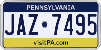 PA license plate JAZ7495