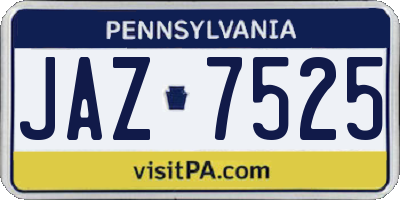 PA license plate JAZ7525