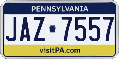 PA license plate JAZ7557