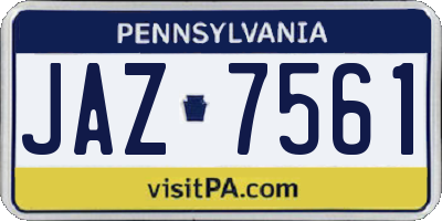 PA license plate JAZ7561
