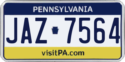 PA license plate JAZ7564
