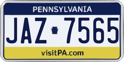 PA license plate JAZ7565
