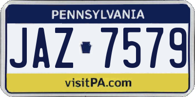 PA license plate JAZ7579