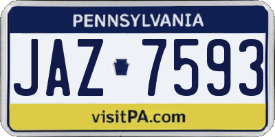 PA license plate JAZ7593