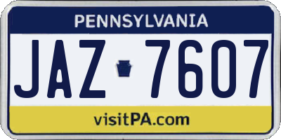 PA license plate JAZ7607