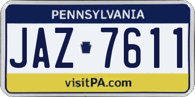 PA license plate JAZ7611