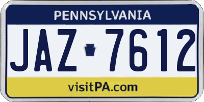 PA license plate JAZ7612
