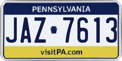 PA license plate JAZ7613