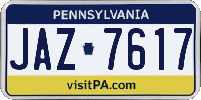 PA license plate JAZ7617