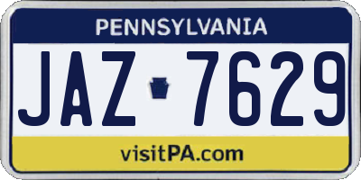 PA license plate JAZ7629