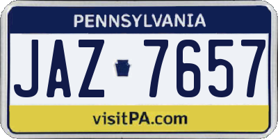PA license plate JAZ7657