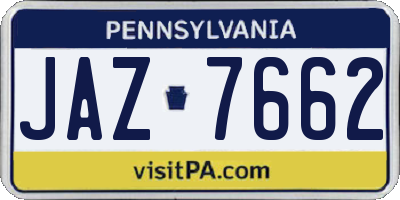 PA license plate JAZ7662
