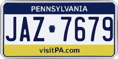 PA license plate JAZ7679