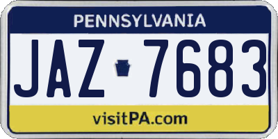 PA license plate JAZ7683