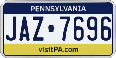 PA license plate JAZ7696
