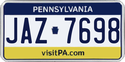 PA license plate JAZ7698