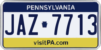 PA license plate JAZ7713