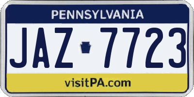 PA license plate JAZ7723